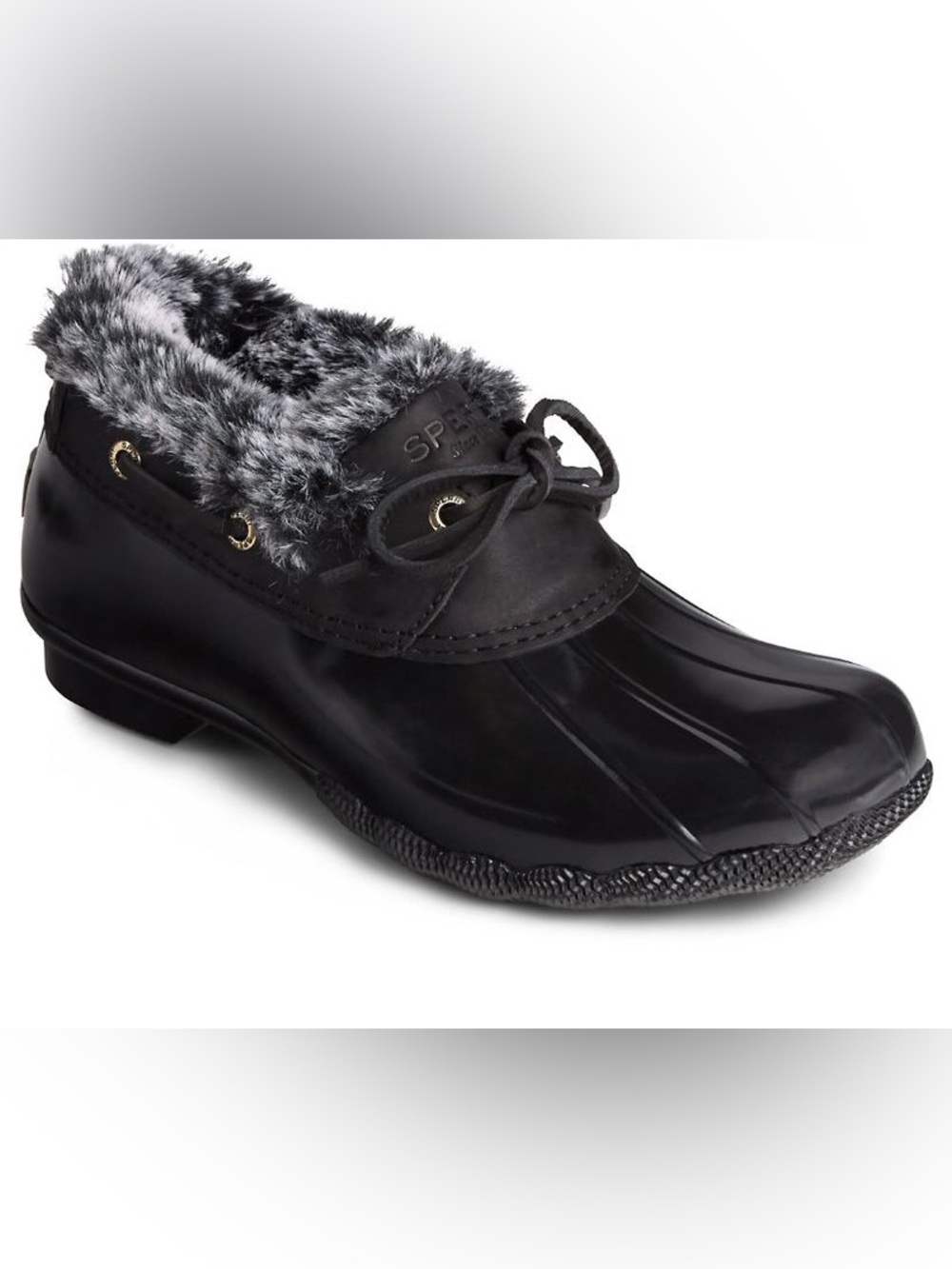 Sperry Saltwater 1-Eye Cozy Duck Boots in Black, Size 7.5, NWT